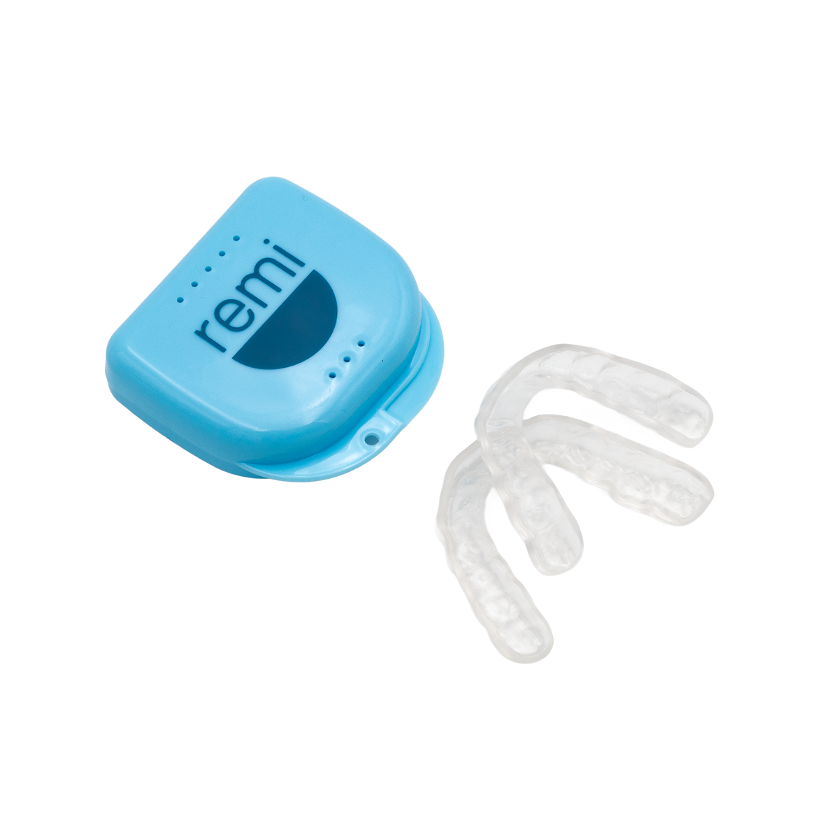 Remi custom clear retainers with blue carrying case, express order option