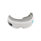A white and gray eye massager with an adjustable strap, designed to fit around the eyes for relaxation or therapy—perfect for unwinding after using your ultrasonic cleaner or completing a teeth whitening session. Shown against a plain white background.