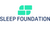 Logo of the sleep foundation featuring a stylized graphic resembling a bed and text.
