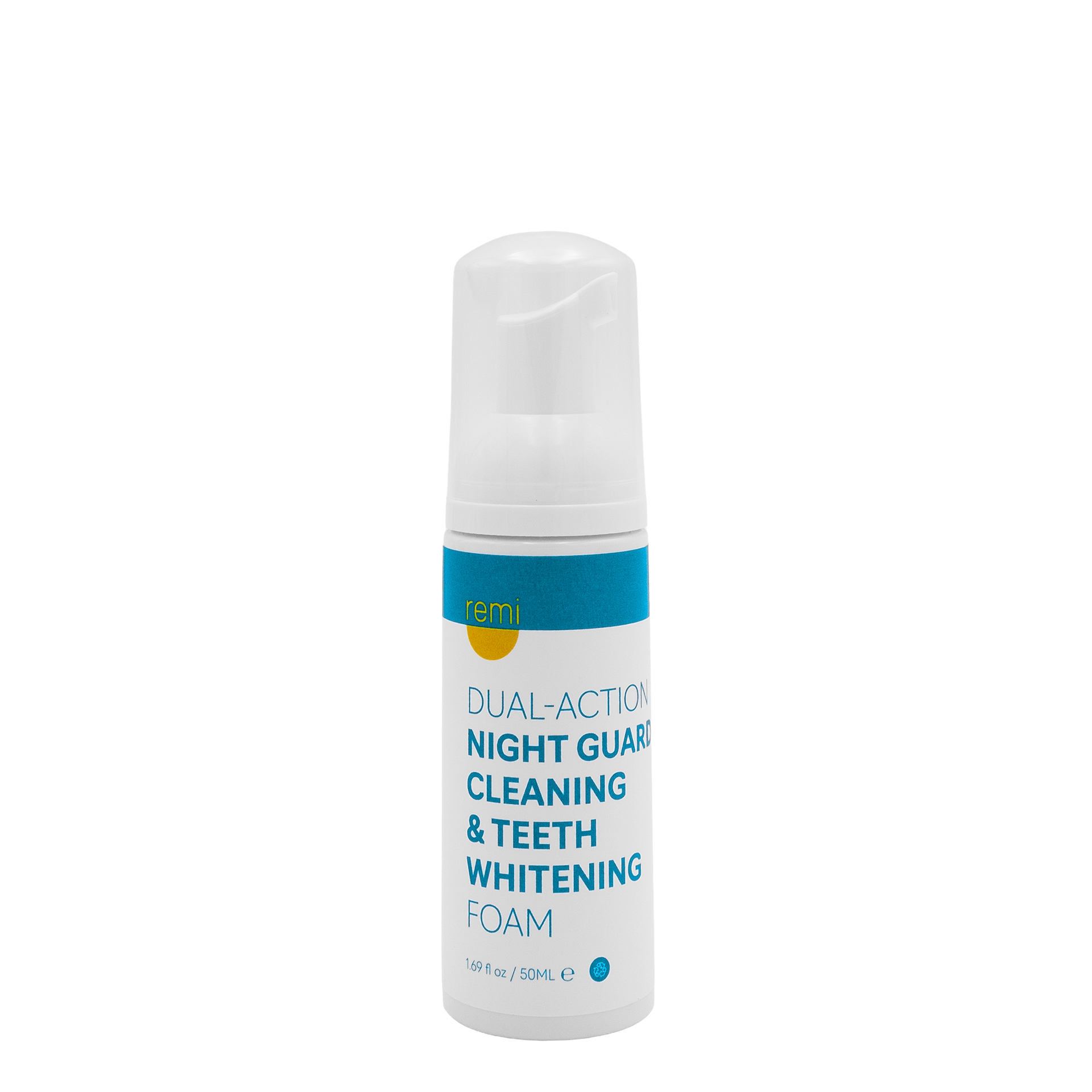 Remi night guard cleaning and teeth whitening foam bottle
