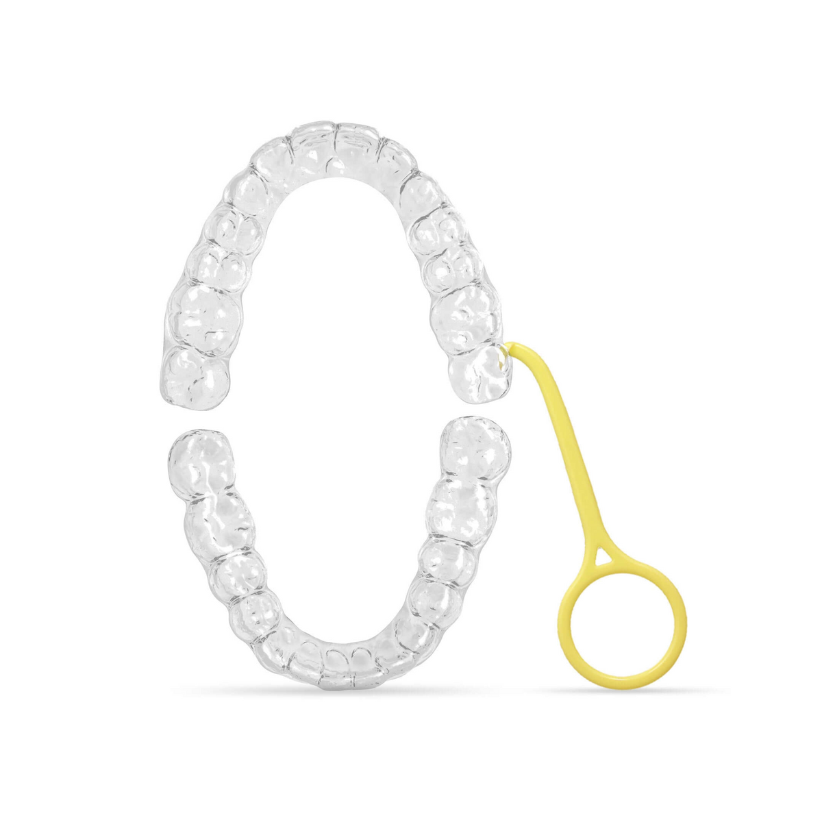 Clear night guard with the Remi removal tool
