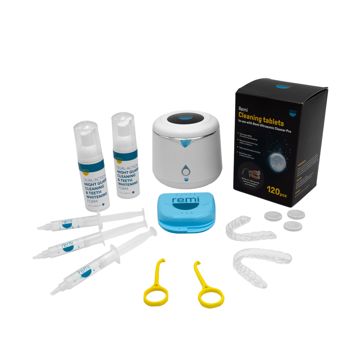 Remi Ultimate Bundle with night guards, ultrasonic cleaner, and whitening