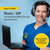 A smiling person wearing a headset and a blue medical uniform holding a laptop, with text advertising a 15-minute VIP WALK-THROUGH APPOINTMENT now available in English for the custom night guard process.