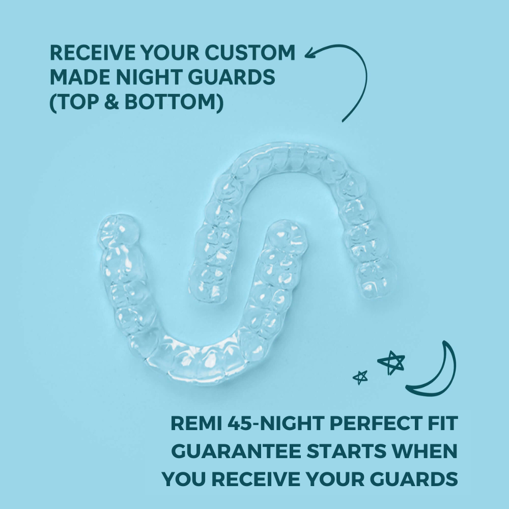 Custom dental night guards for top and bottom teeth, with Rush Lab Service and a guaranteed perfect fit. Fast, Reliable, Yours in 4 Days!