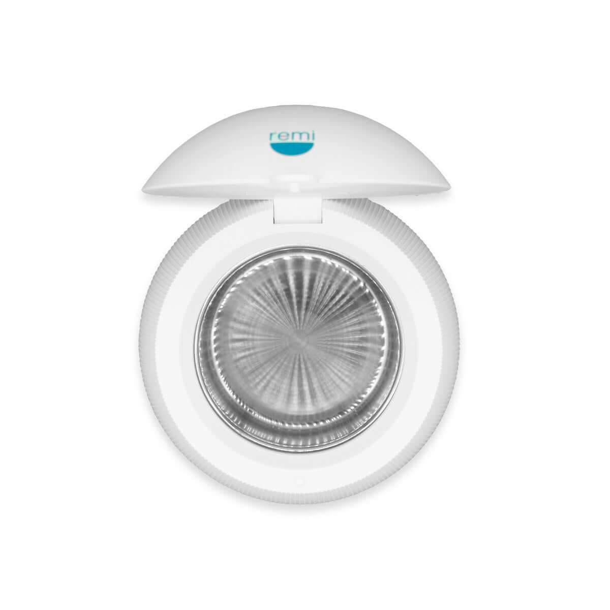 Ceiling-mounted smoke detector with a transparent cover and &quot;Ultrasonic Cleaning &amp; Sanitizing Device&quot; branding, featuring ultrasonic cleaning device technology.